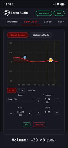 Speaker's App Eq page (screen caputure)