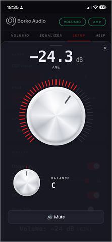 Speaker's App Volume page (screen caputure)